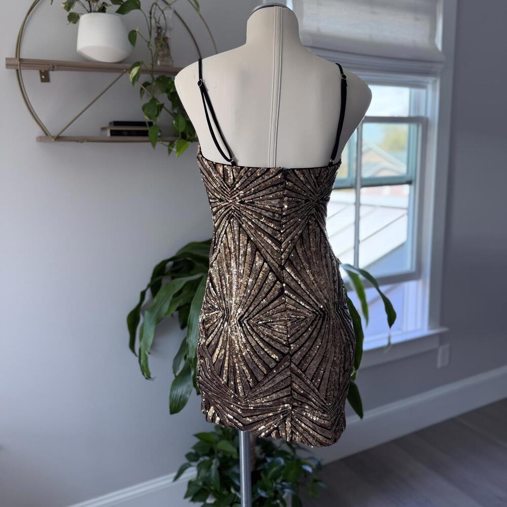 Lulus Sequin Geometric Pattern Mini Dress Size M - image 3